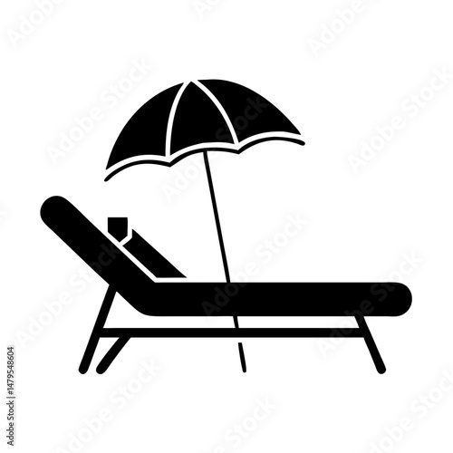 poolside lounge chair icon, poolside lounge chair silhouette vector illustration-simple silhouette illustration of poolside lounge chair,poolside lounge chair vector