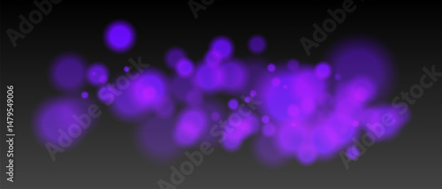 Purple bokeh particles with warm soft blur and glowing intensity. Firelight scatter on transparent background with dynamic haze.