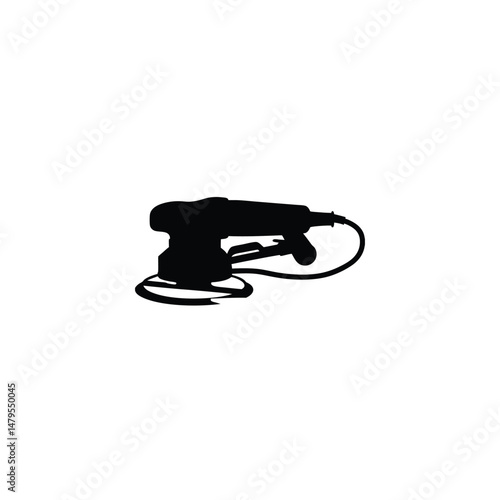 Orbital sander silhouette on white background