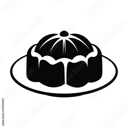 Dim Sum Silhouette Clipart on White Background
