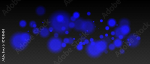 Blue bokeh. Warm glowing circles with blur and transparency on dark surface, abstract dreamy light spots for romantic or festive backgrounds.