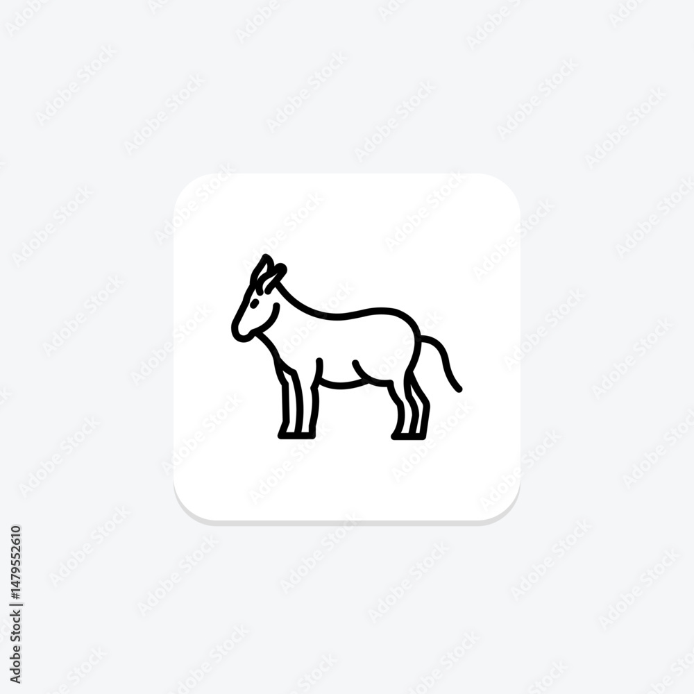 Fototapeta premium Donkey, vector, pixel perfect, illustrator file