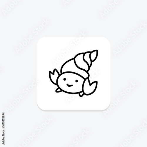 Hermit Crab, vector, pixel perfect, illustrator file