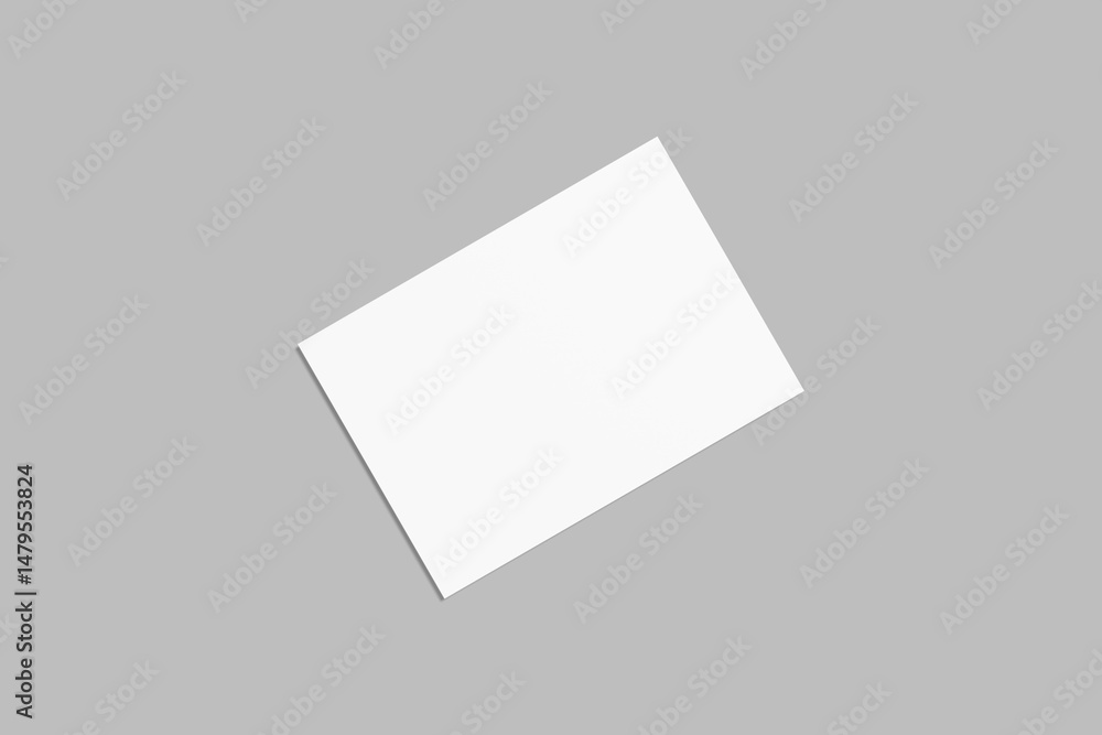 Minimalist A5 Landscape Flyer Blank Mockup with Light Grey Background Minimalist A5 Landscape Flyer Blank Mockup with Light Grey Background