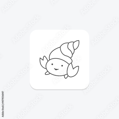 Hermit Crab, vector, pixel perfect, illustrator file