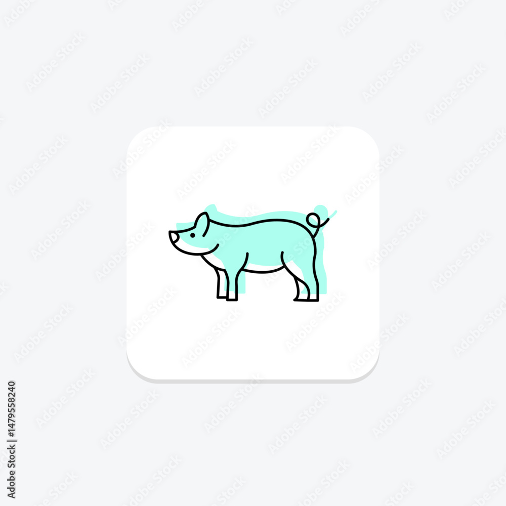 Obraz premium Miniature Pig, vector, pixel perfect, illustrator file