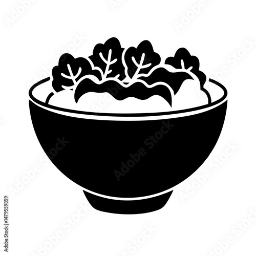 Icon of a healthy salad bowl with fresh greens and toppings