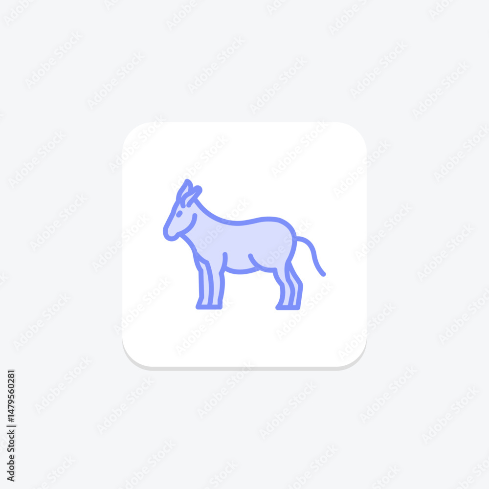Fototapeta premium Donkey, vector, pixel perfect, illustrator file