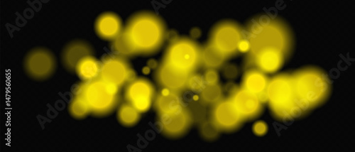 Bright red circular bokeh lights with intense blur. Festive digital particles and abstract glowing firelight over dark background.