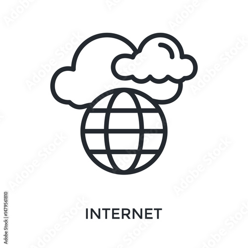 Internet Icon Outline Style. Vector Illustration For Graphic Design