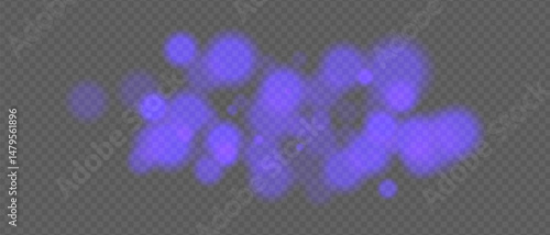 Pale blue glow clusters with strong bokeh and haze effect. Soft fire particles on transparent surface for warm ambient design.