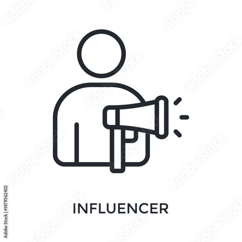 Influencer Icon Outline Style. Vector Illustration For Graphic Design