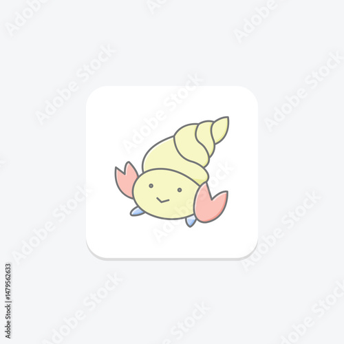 Hermit Crab, vector, pixel perfect, illustrator file