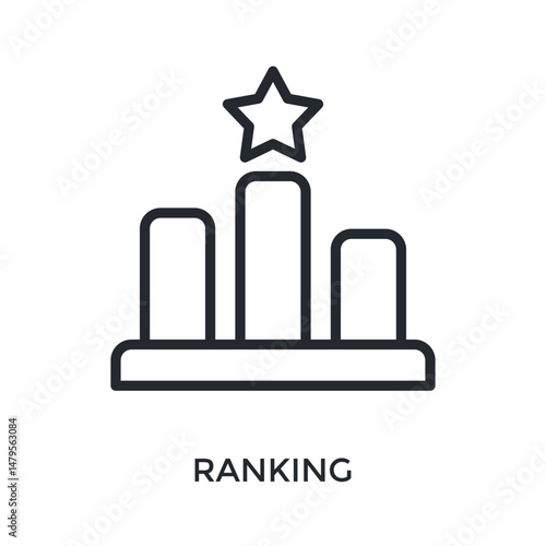 Ranking Icon Outline Style. Vector Illustration For Graphic Design