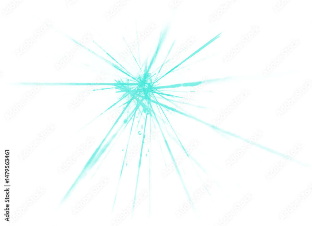 Obraz premium blue color light beam explosion 2
