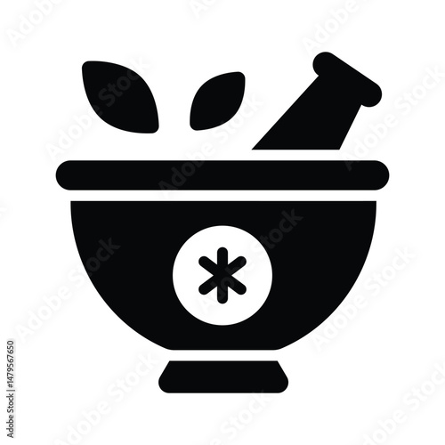 Download our premium glyph icon of herbal medicine
