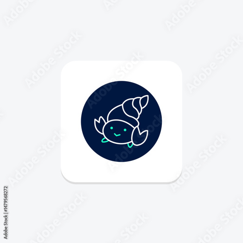 Hermit Crab, vector, pixel perfect, illustrator file