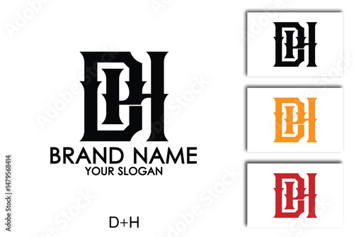 Unique DH initial letter Logo HD Monogram Logo with Clean Vector Design – for Company Branding and Minimalist Logo