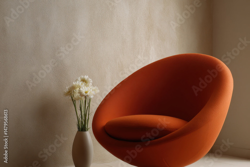 cozy interior showcasing modern furniture with unique shapes and textures