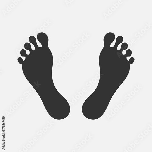 Human bare feet graphic icon. Footprints sign isolated on white background. Vector illustration