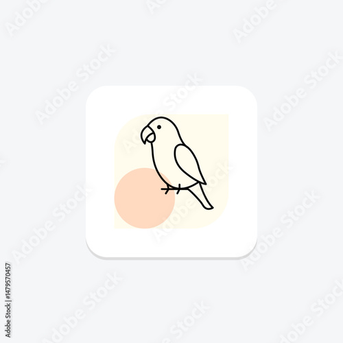 Peach Faced Lovebird, vector, pixel perfect, illustrator file