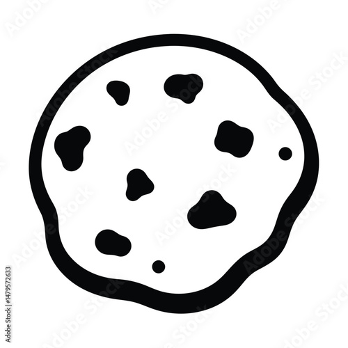 Cookie Silhouette Clipart on White Background