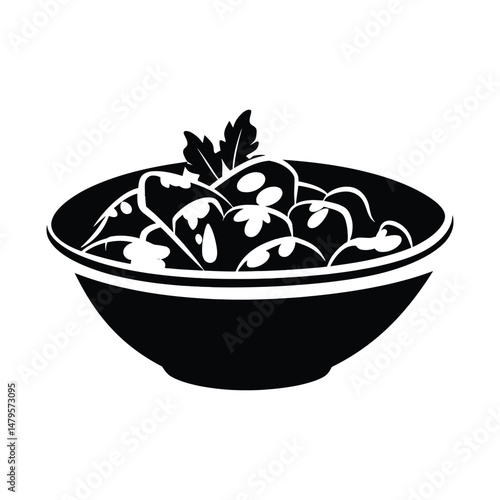 Curry Silhouette Clipart on White Background