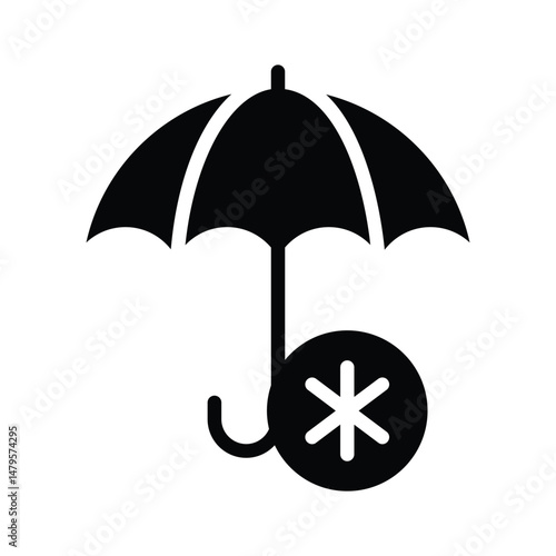 A handy glyph style icon of medical insurance umbrella
