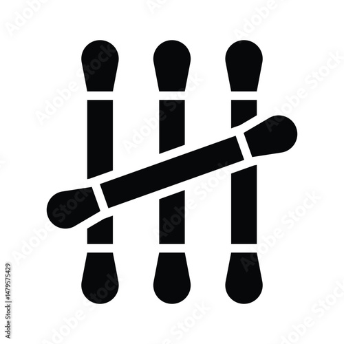 An easy to edit glyph icon showing medicated cotton swabs