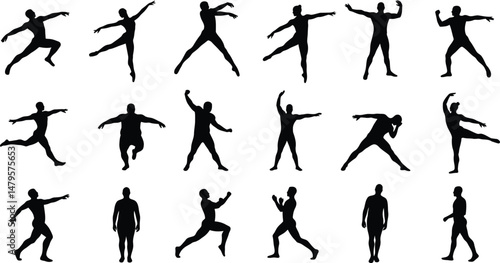 Diverse Body Types in Motion Vector Silhouettes