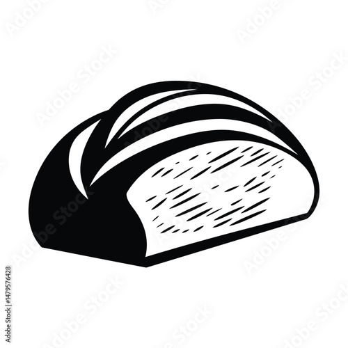 Bread Silhouette Clipart on White Background