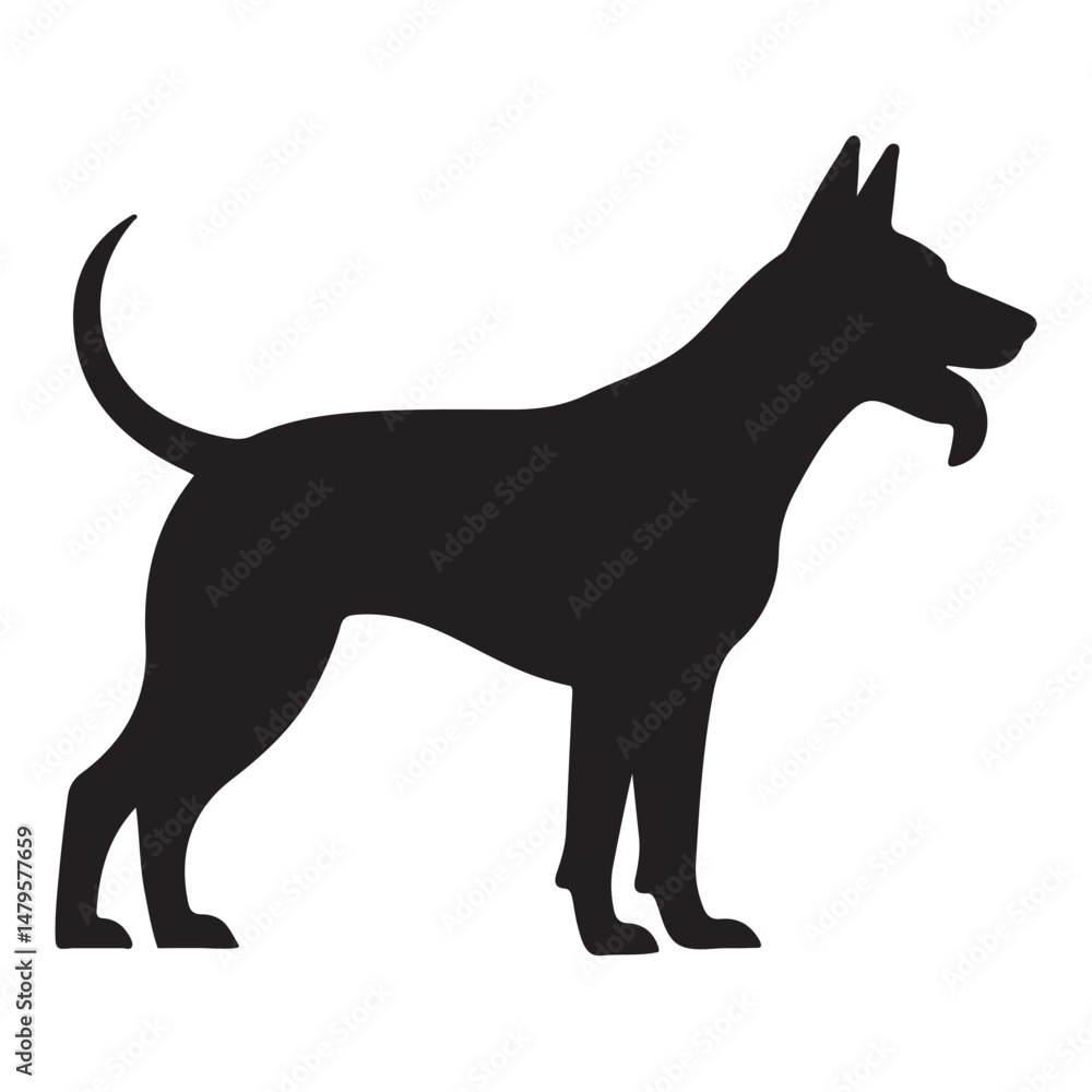 A dog vector illustration with pet and animal silhouette design A dog vector illustration with pet and animal silhouette design