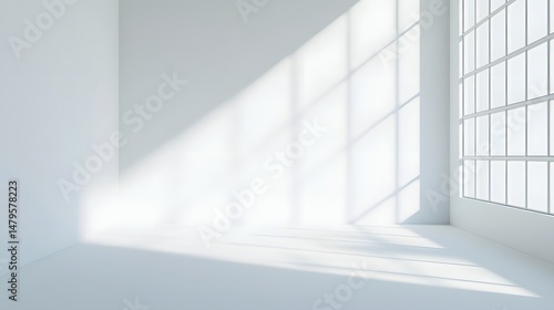 A sunlit, minimalist interior corner, bathed in pale light.