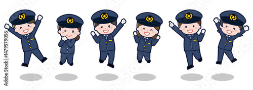 いろいろな人物セット_はしゃぐ_運転手