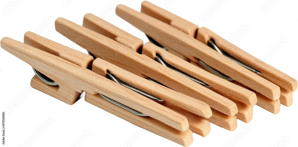Wooden Clothes Pegs Close-up Wooden Clothes Pegs Close-up
