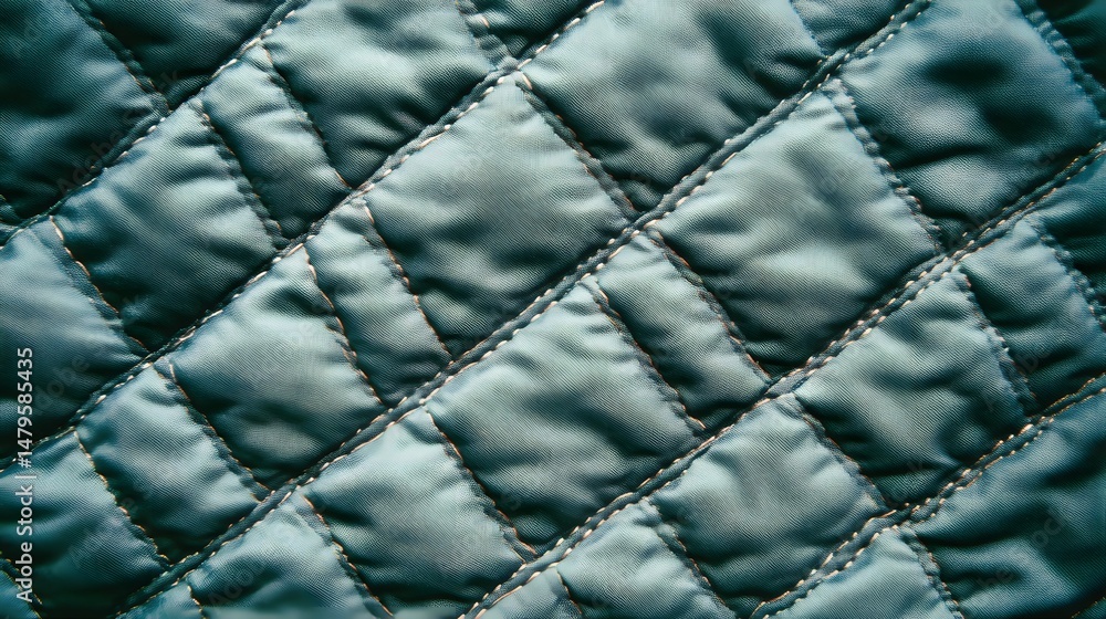Fototapeta premium Close-up view of quilted fabric with diamond patterns.