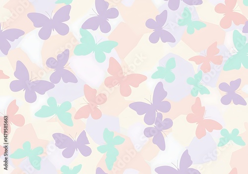 Pastel Butterfly Abstract Seamless Pattern