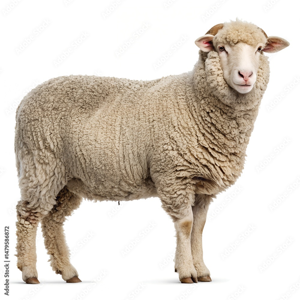 Obraz premium Aries Merino Sheep 3 Years Old Standing