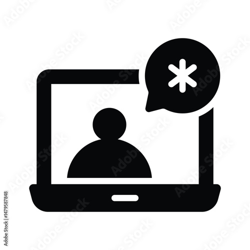 Download out premium glyph icon of online consultation technology
