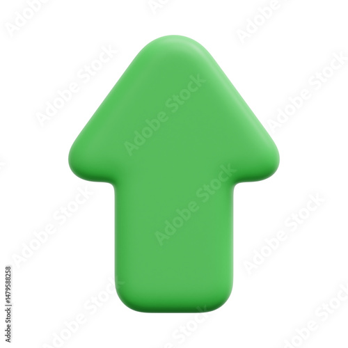 green arrow up 3d icon