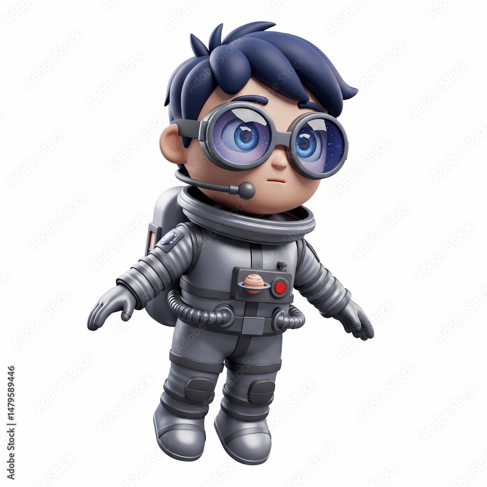 3D Little Astronaut's Space Dream Avatar Logo 3D Little Astronaut's Space Dream Avatar Logo