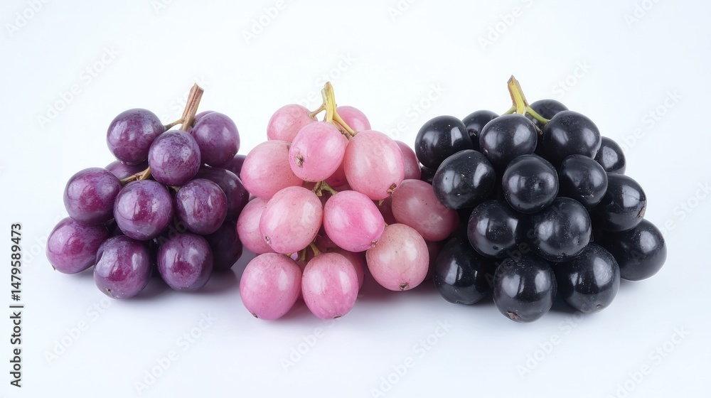 Fototapeta premium A bunch of karanda fruits in different shades of ripeness, from pale pink to deep purple