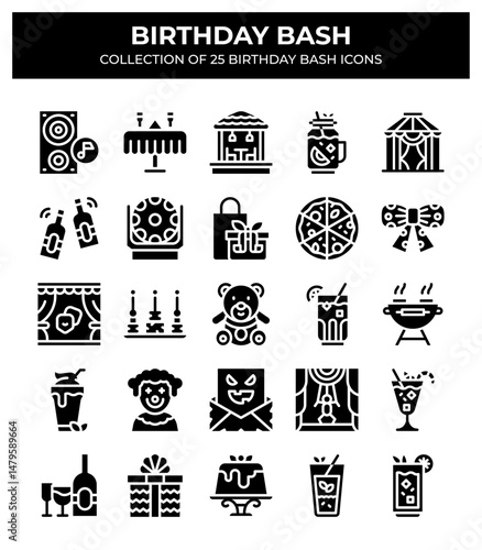 Birthday Bash. Collection of 25 Birthday Party Icons