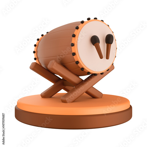large drum 3d icon