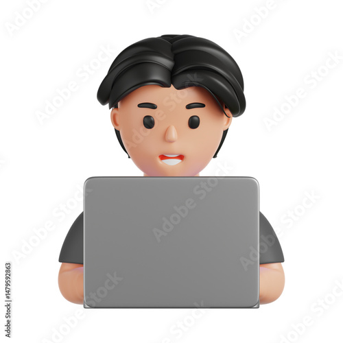 man with laptop icon