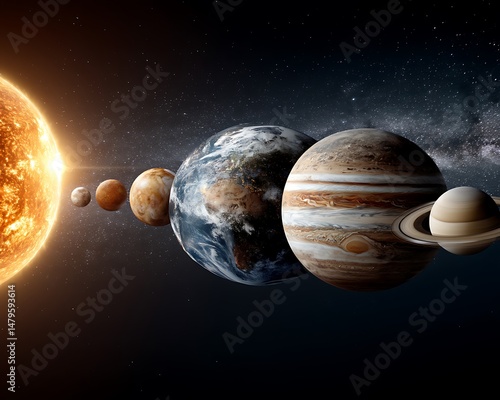 Solar System Planets in Scale