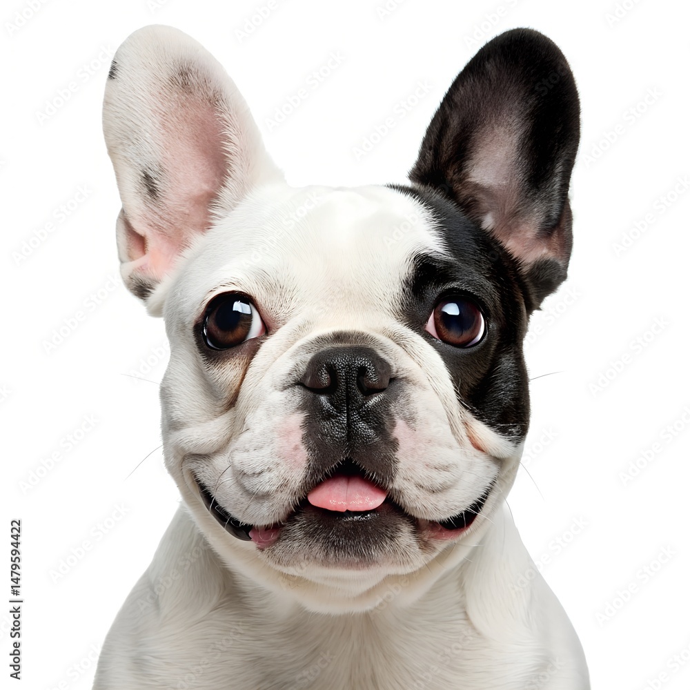 Fototapeta premium Close Up of a French Bulldog Lying Isolated