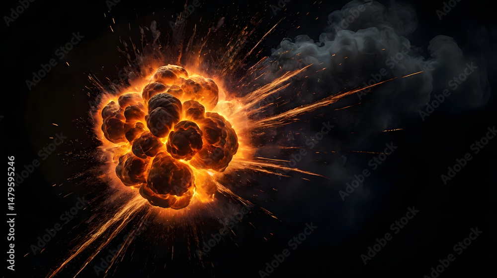 Fototapeta premium fiery explosion with alpha channel