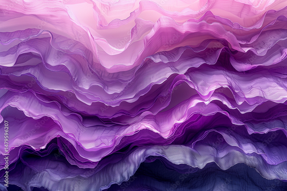 Elegant layered lavender waves with a soft mesh texture in abstract motion. Perfect for fashion, packaging, beauty branding, or digital backgrounds Elegant layered lavender waves with a soft mesh texture in abstract motion. Perfect for fashion, packaging, beauty branding, or digital backgrounds
