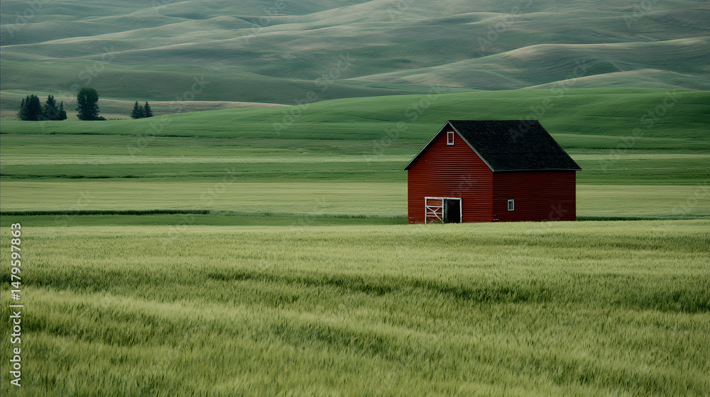 Vibrant Red Barn Amidst Spring Wheat Fields Rural Farmland Landscape Countryside Charm Agriculture Scenic Vista Golden Wheat Rustic Barn Serene Pasture Farm Life
Vibrant Red Barn Amidst Spring Wheat Fields Rural Farmland Landscape Countryside Charm Agriculture Scenic Vista Golden Wheat Rustic Barn Serene Pasture Farm Life